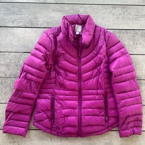 HALOGEN DOWN JACKET Sz L Down Puffer Nordstrom Pink/purple